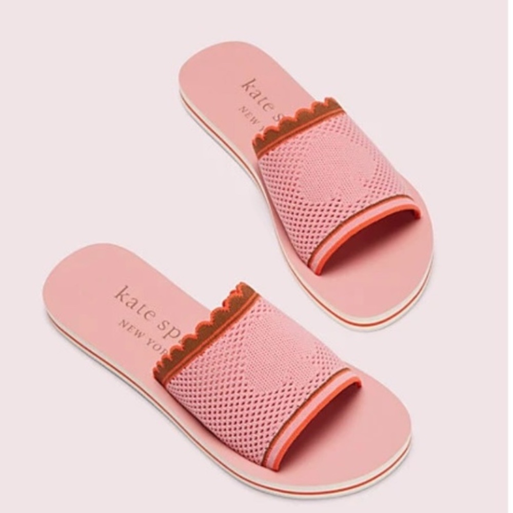 Kate Spade Pink Festival Knit Slides